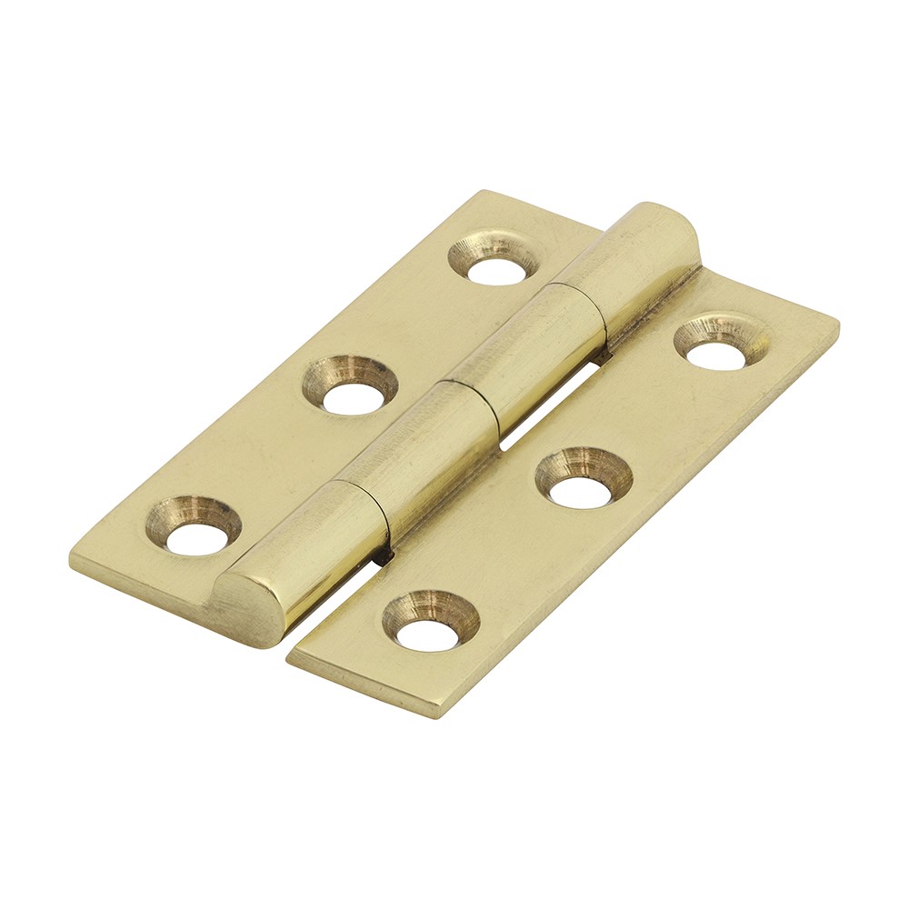 TIMCO Solid Drawn Hinge - Solid Brass - Polished Brass 50 x 28mm (2)