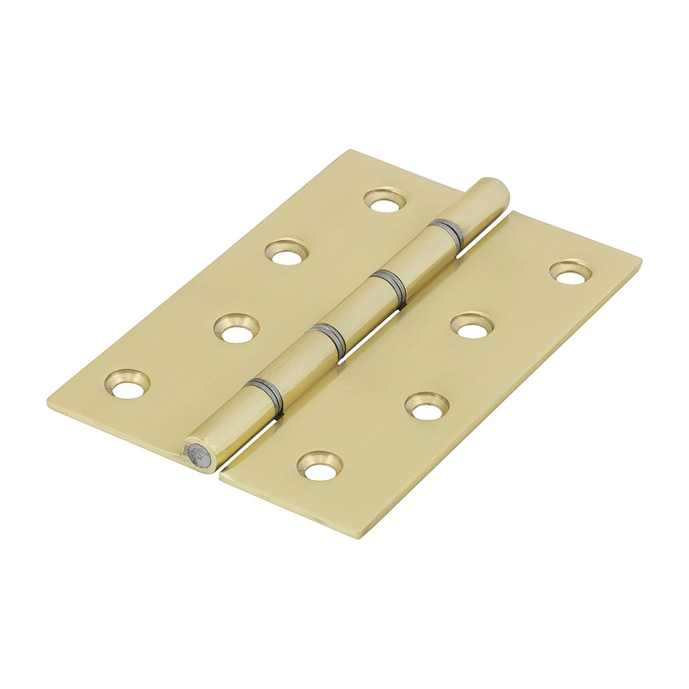 TIMCO Double Steel Washered Butt Hinge - Solid Brass - Polished Brass 102 x 67mm (2)
