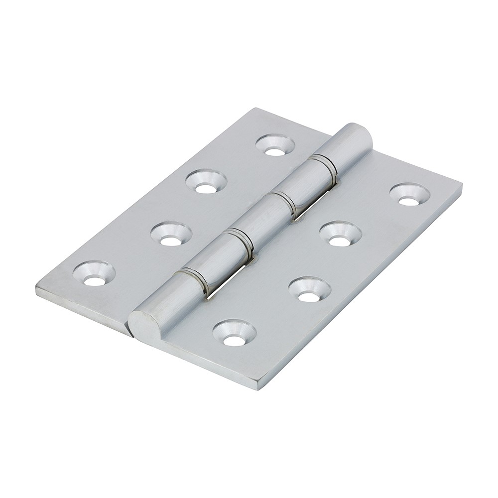 TIMCO Double Stainless Steel Washered Butt Hinge - Solid Brass - Satin Chrome 102 x 67mm (2 Pack)