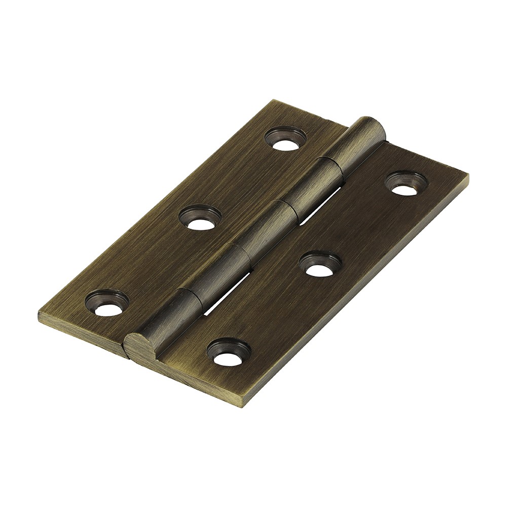 TIMCO Solid Drawn Hinge - Solid Brass - Antique Brass 64 x 35mm (2)