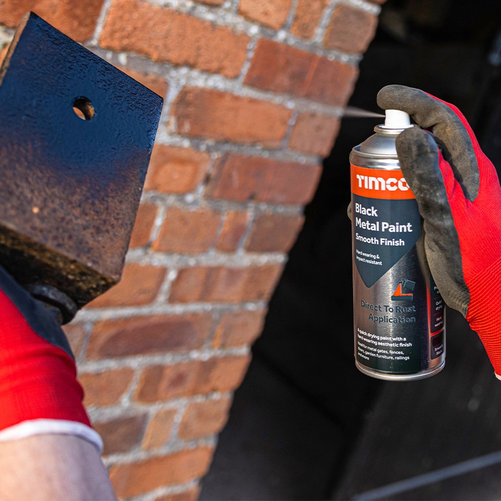 TIMCO Black Metal Paint - Smooth Finish 380ml