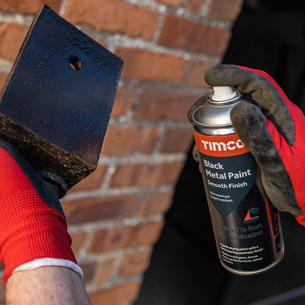 TIMCO Black Metal Paint - Smooth Finish 380ml