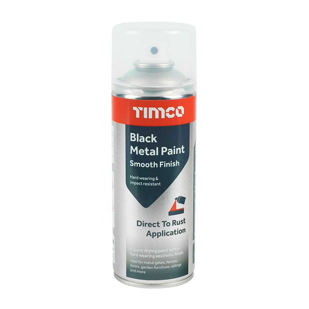 TIMCO Black Metal Paint - Smooth Finish 380ml