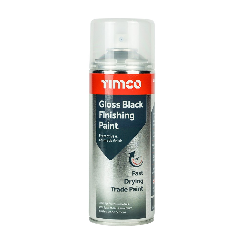 TIMCO Gloss Black Finishing Paint 380ml