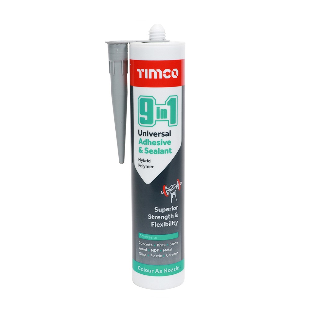 TIMCO 9 in 1 Universal Adhesive & Sealant - Grey 290ml