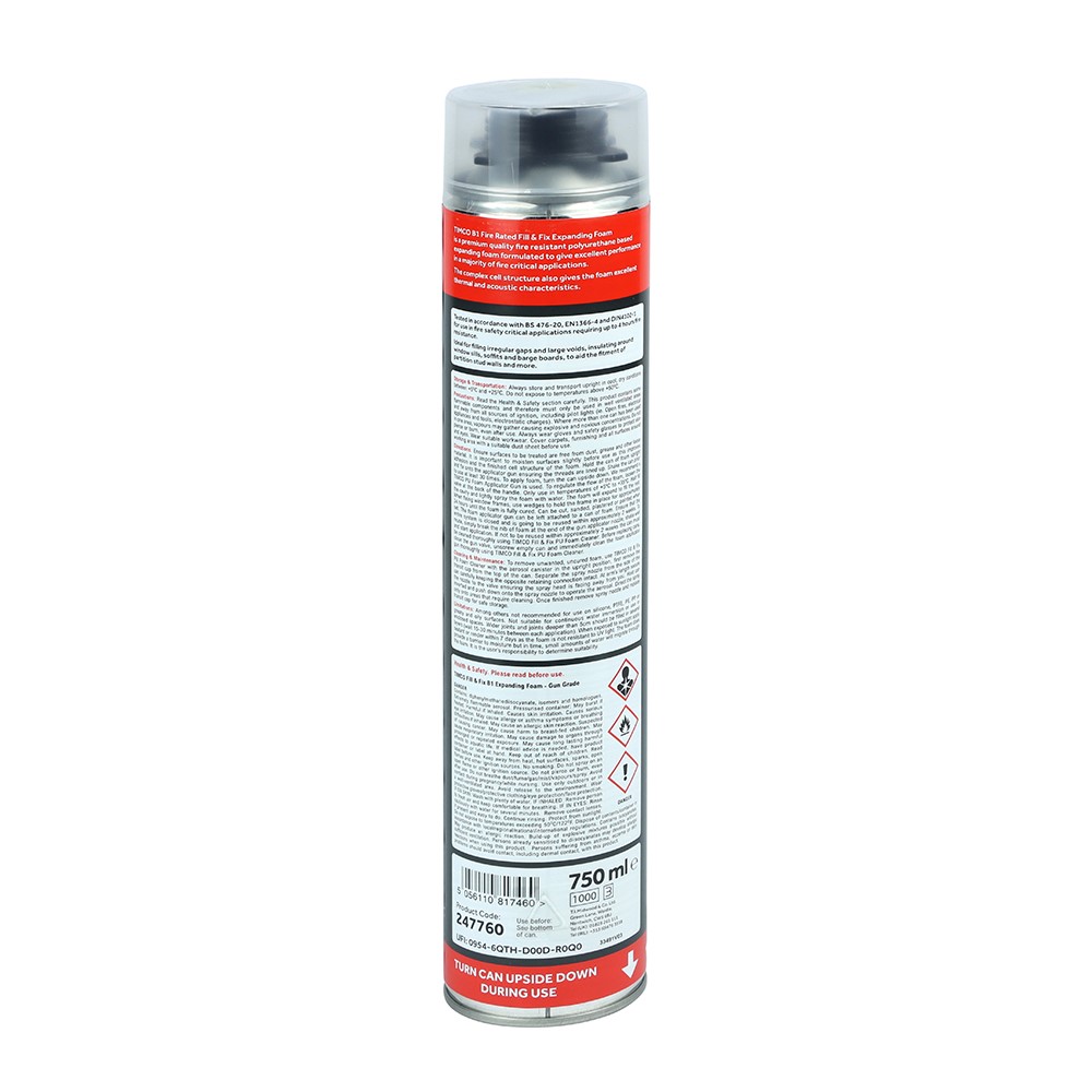 TIMCO B1 Fill & Fix Expanding PU Foam - Gun Grade 750ml