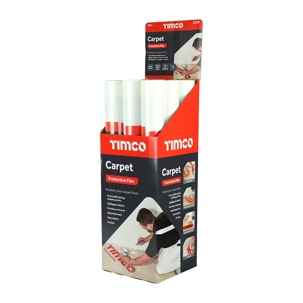 TIMCO Protective Film - For Carpet 25m x 0.6m (Pack of 9)