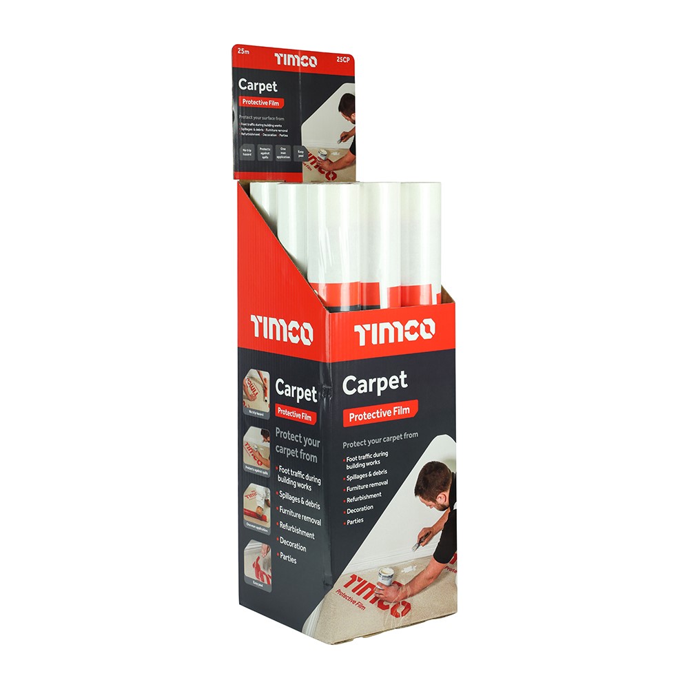 TIMCO Protective Film - For Carpet 25m x 0.6m (Pack of 9)