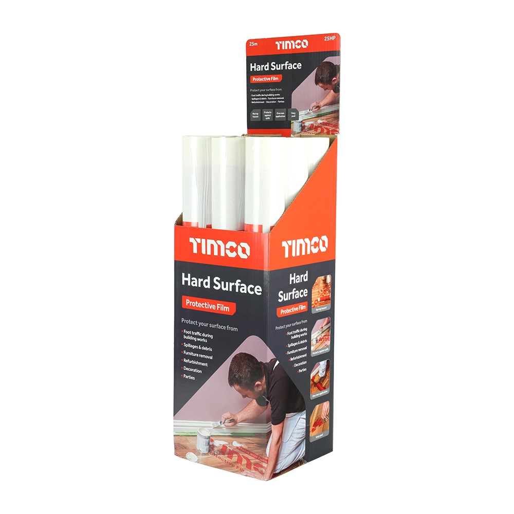 TIMCO Protective Film - For Hard Surfaces 25m x 0.6m (Pack of 9)