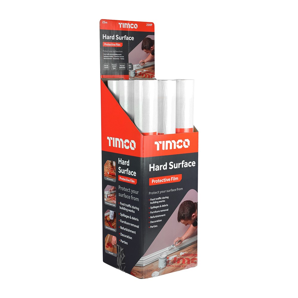 TIMCO Protective Film - For Hard Surfaces 25m x 0.6m (Pack of 9)