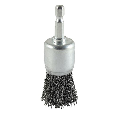 TIMCO Drill End Brush - Crimped Steel Wire 25mm