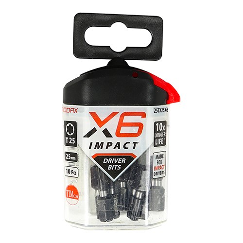 TIMCO Impact Driver Bits - TX TX25 x 25mm (10 Handy Bit Pack)