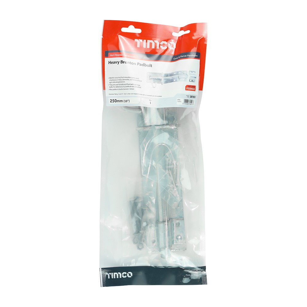 TIMCO Heavy Brenton Padbolt - Hot Dipped Galvanised 10