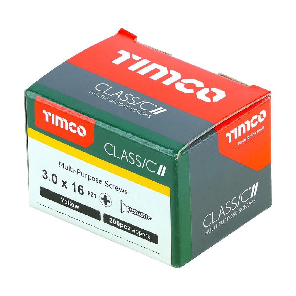 TIMCO Classic Multi-Purpose Screws - PZ - 3.0 x 16mm (200 Pack)