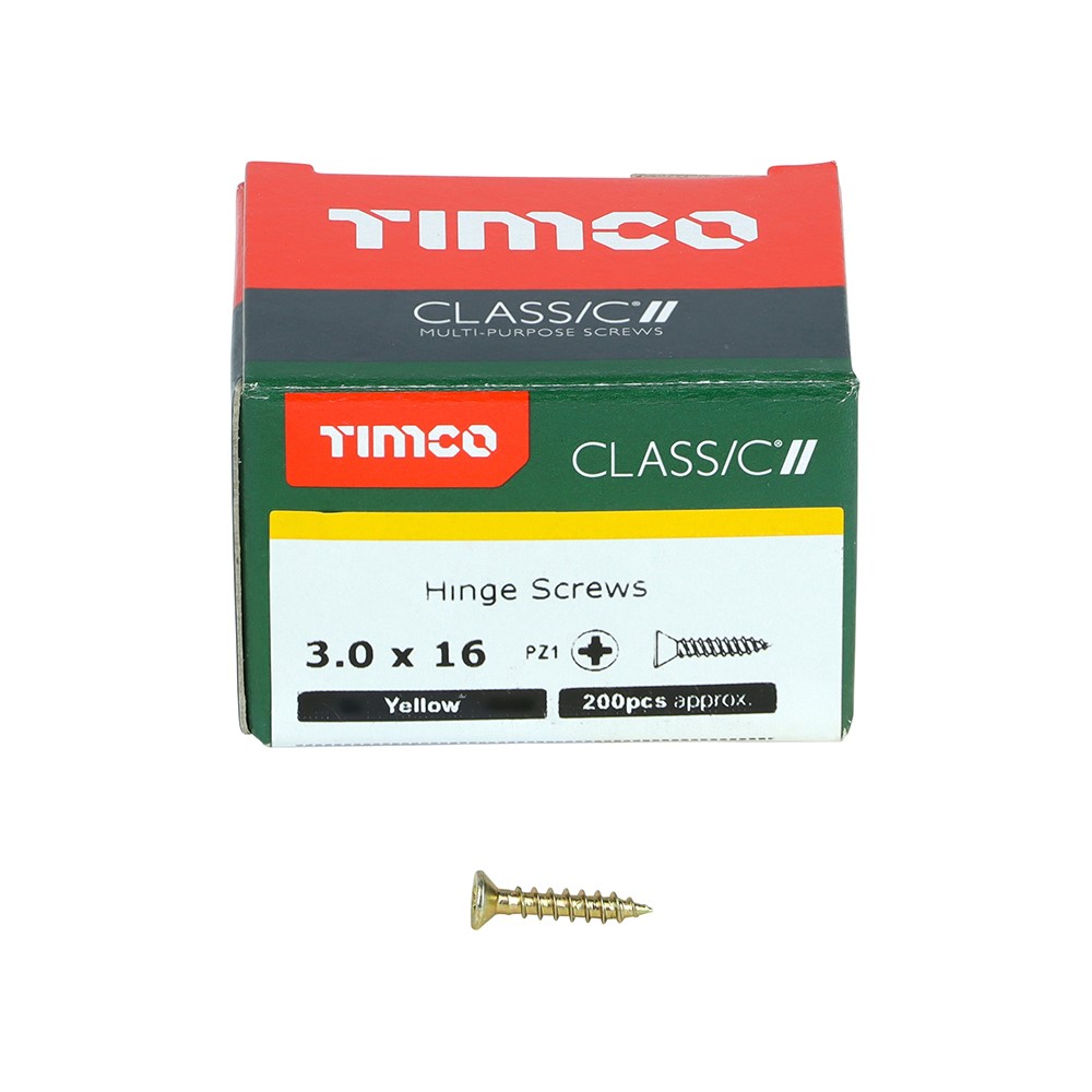 TIMCO Classic Hinge Screws - PZ - Countersunk 3.0 x 16mm (200 Pack)