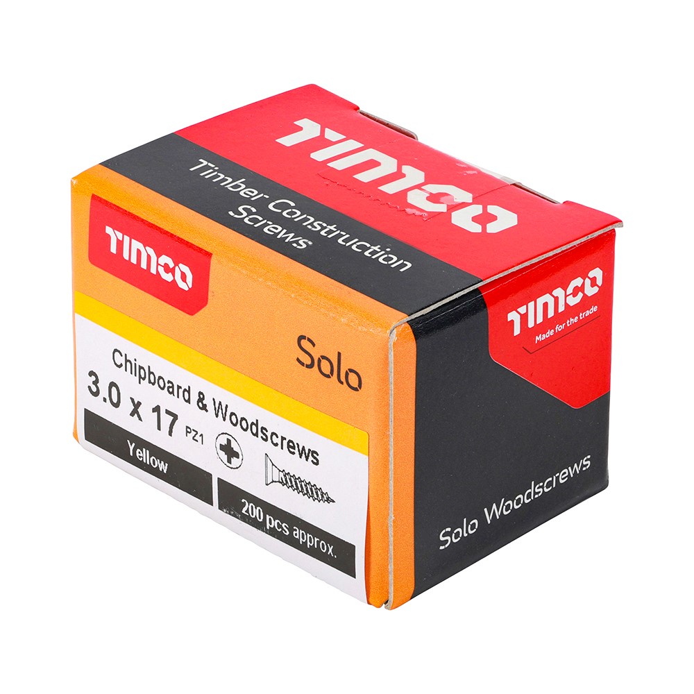 TIMCO Solo Woodscrews - PZ - 3.0 x 17mm (200 Pack)