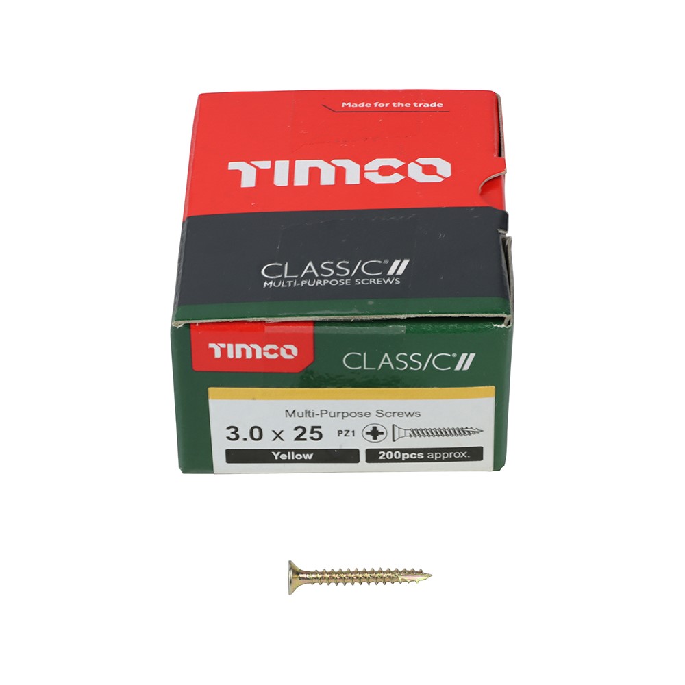 TIMCO Classic Multi-Purpose Screws - PZ - 3.0 x 25mm (200 Pack)