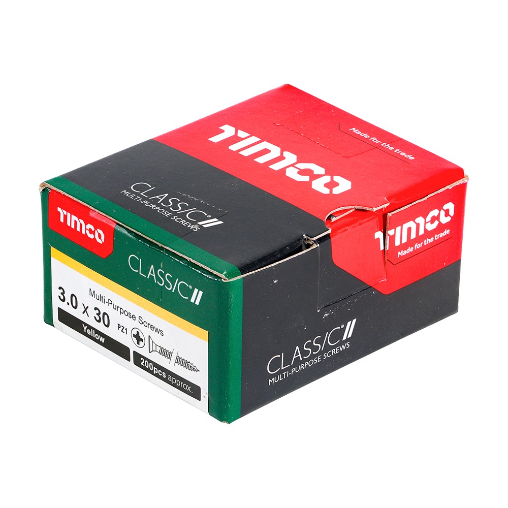 TIMCO Classic Multi-Purpose Screws - PZ - 3.0 x 30mm (200 Pack)