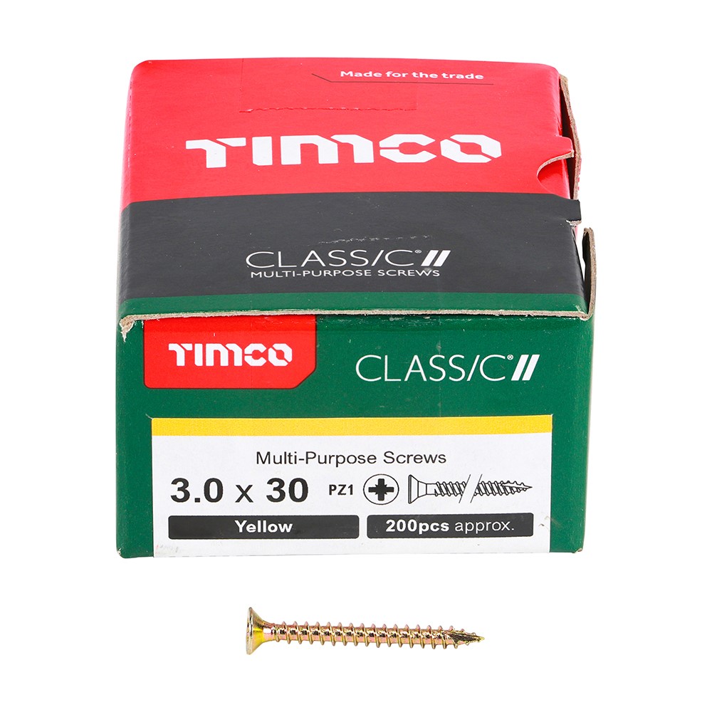 TIMCO Classic Multi-Purpose Screws - PZ - 3.0 x 30mm (200 Pack)