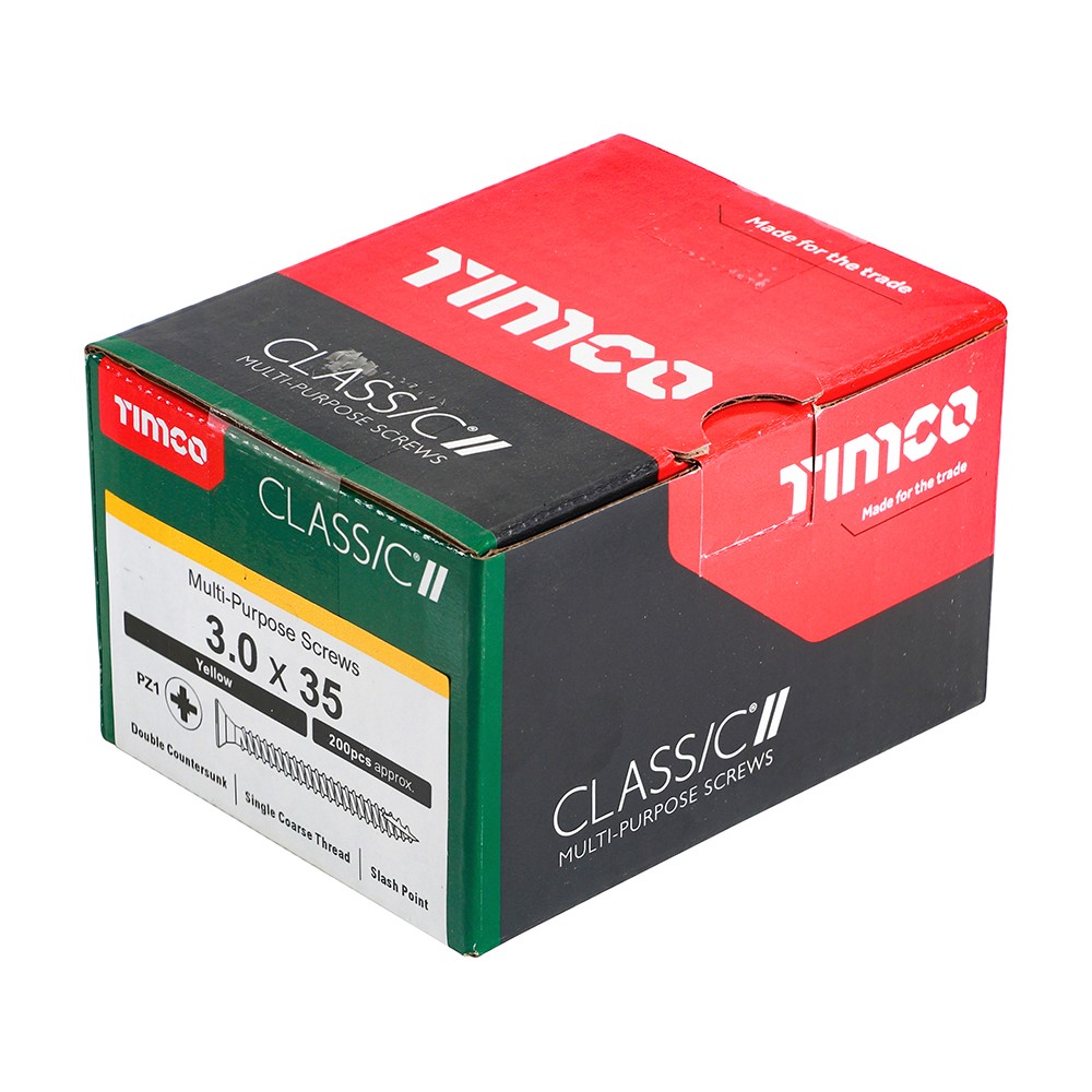 TIMCO Classic Multi-Purpose Screws - PZ - 3.0 x 35mm (200 Pack)