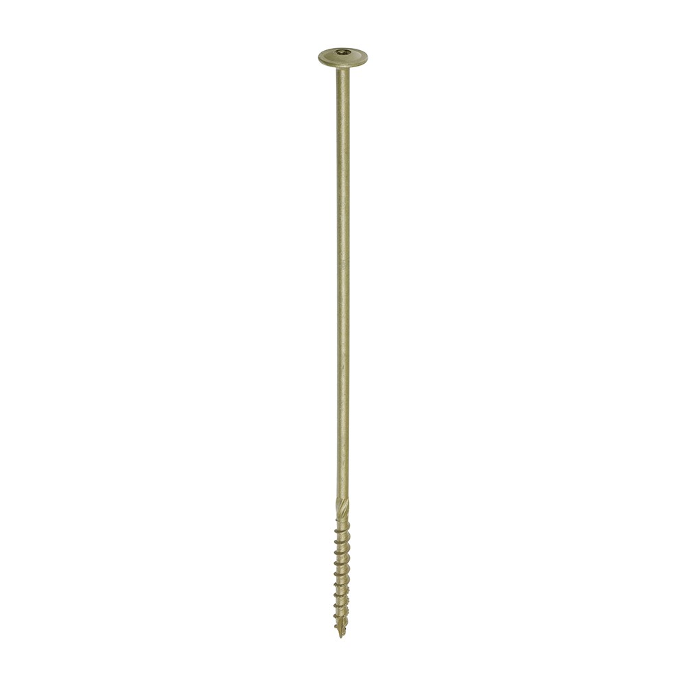 TIMCO Timber Frame Construction & Landscaping Screws - Wafer - Exterior - Green Organic 8.0 x 300mm (25 Pack)