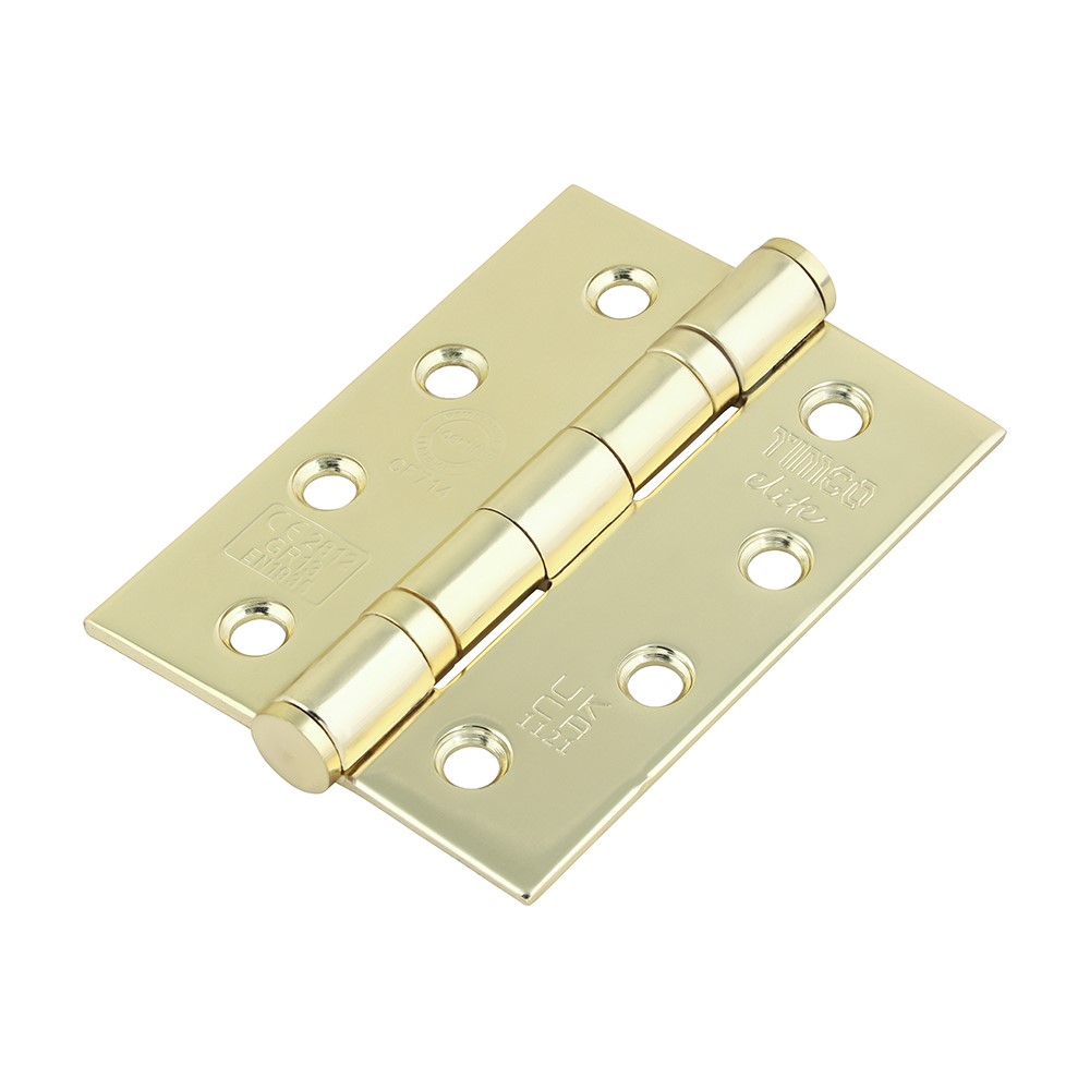 TIMCO Grade 13 Fire Door Hinges - Electro Brass Stainless Steel 101 x 76 x 3mm (3 Pack)