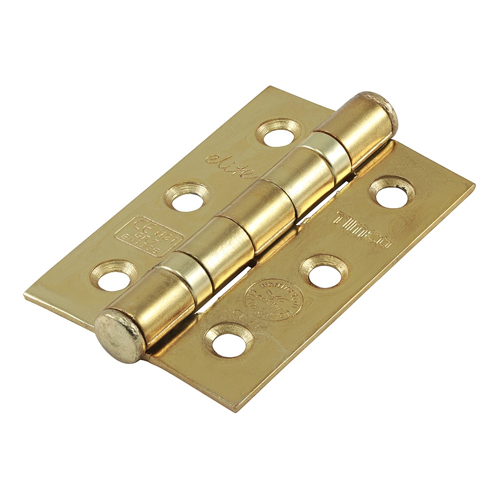 TIMCO Grade 7 Ball Bearing Fire Door Hinges - Electro Brass 75 x 50mm (2)
