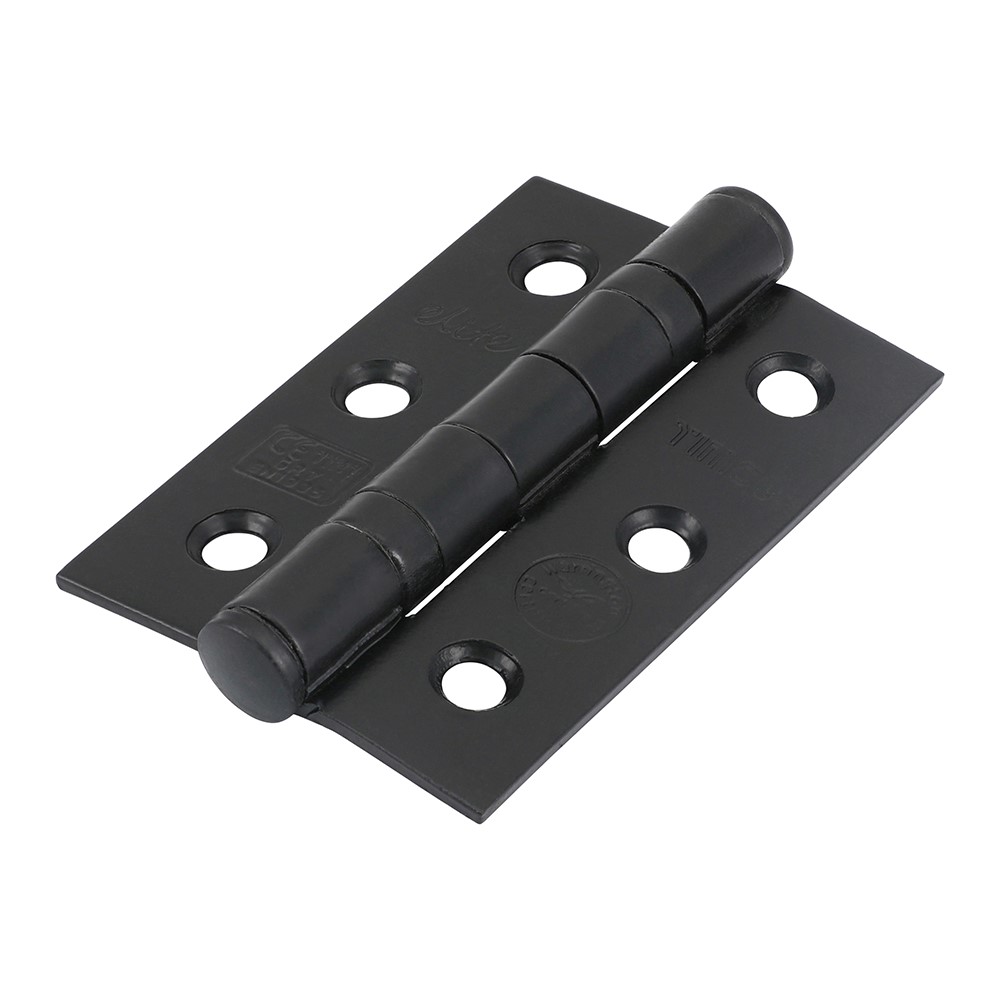 TIMCO Grade 7 Ball Bearing Fire Door Hinges - Epoxy Black 75 x 50mm (2)