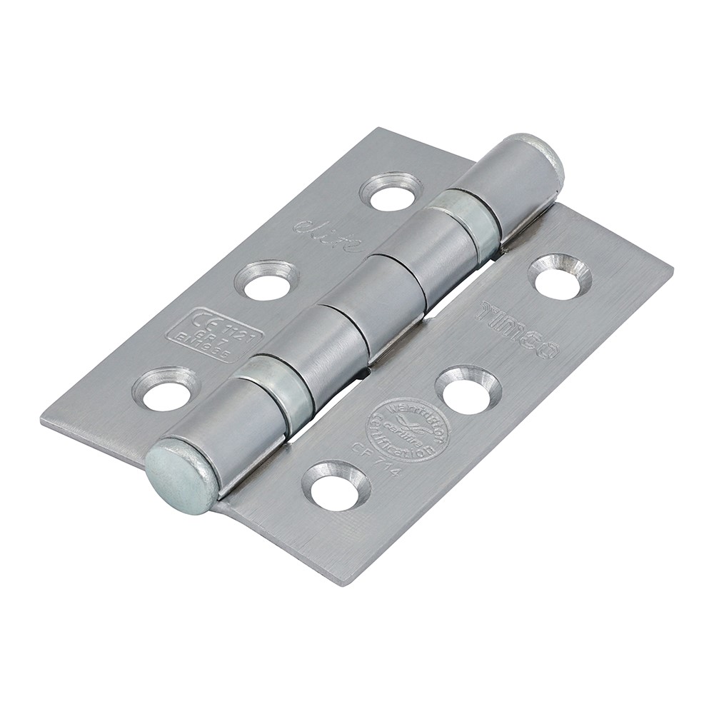 TIMCO Grade 7 Ball Bearing Fire Door Hinges - Satin Chrome 75 x 50mm (2)