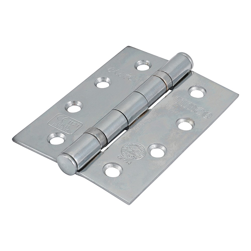 TIMCO Grade 11 Ball Bearing Fire Door Hinges - Polished Chrome 101 x 76mm (2)