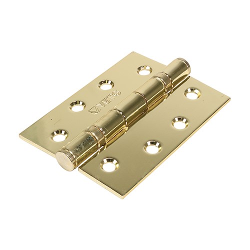 TIMCO Twin Ball Bearing Hinges - Steel - Electro Brass 102 x 76mm (2 Pack)