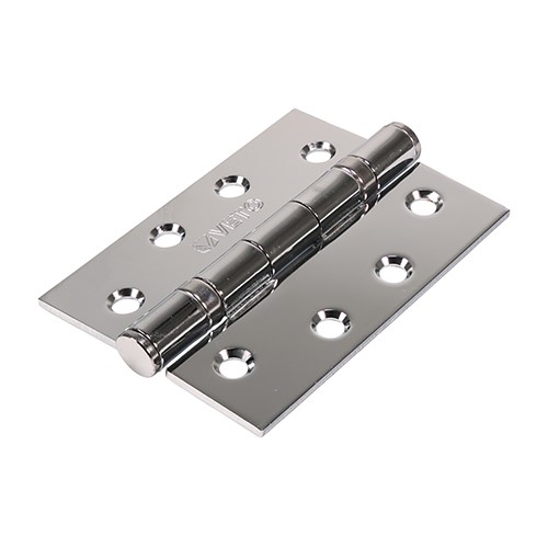 TIMCO Twin Ball Bearing Hinges - Steel - Polished Chrome 102 x 76mm (2 Pack)