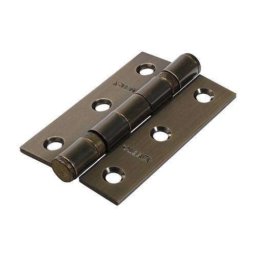 TIMCO Twin Ball Bearing Hinges - Steel - Antique Brass 76 x 51mm (2 Pack)