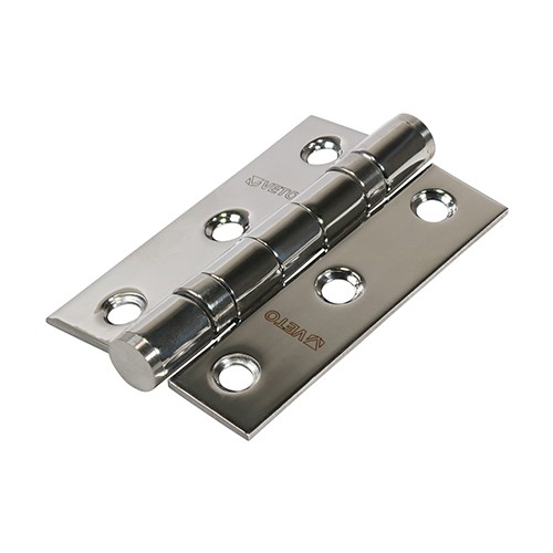 TIMCO Twin Ball Bearing Hinges - Stainless Steel - Polished 76 x 51mm (2 Pack)