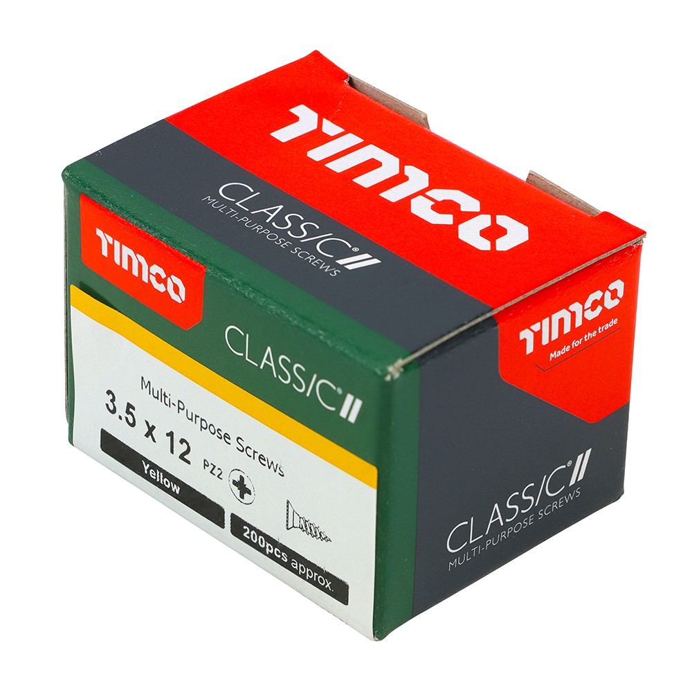 TIMCO Classic Multi-Purpose Screws - PZ - 3.5 x 12mm (200 Pack)