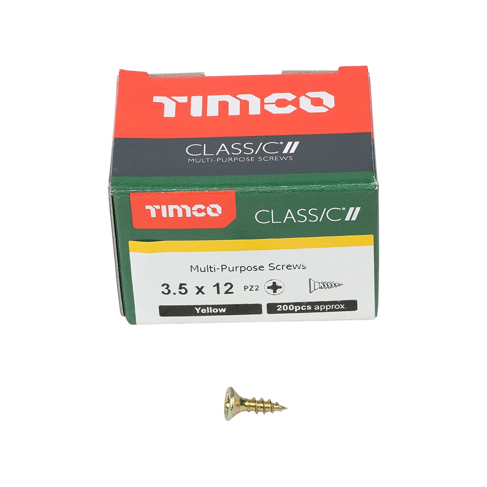 TIMCO Classic Multi-Purpose Screws - PZ - 3.5 x 12mm (200 Pack)