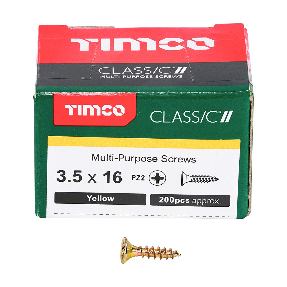 TIMCO Classic Multi-Purpose Screws - PZ - 3.5 x 16mm (200 Pack)