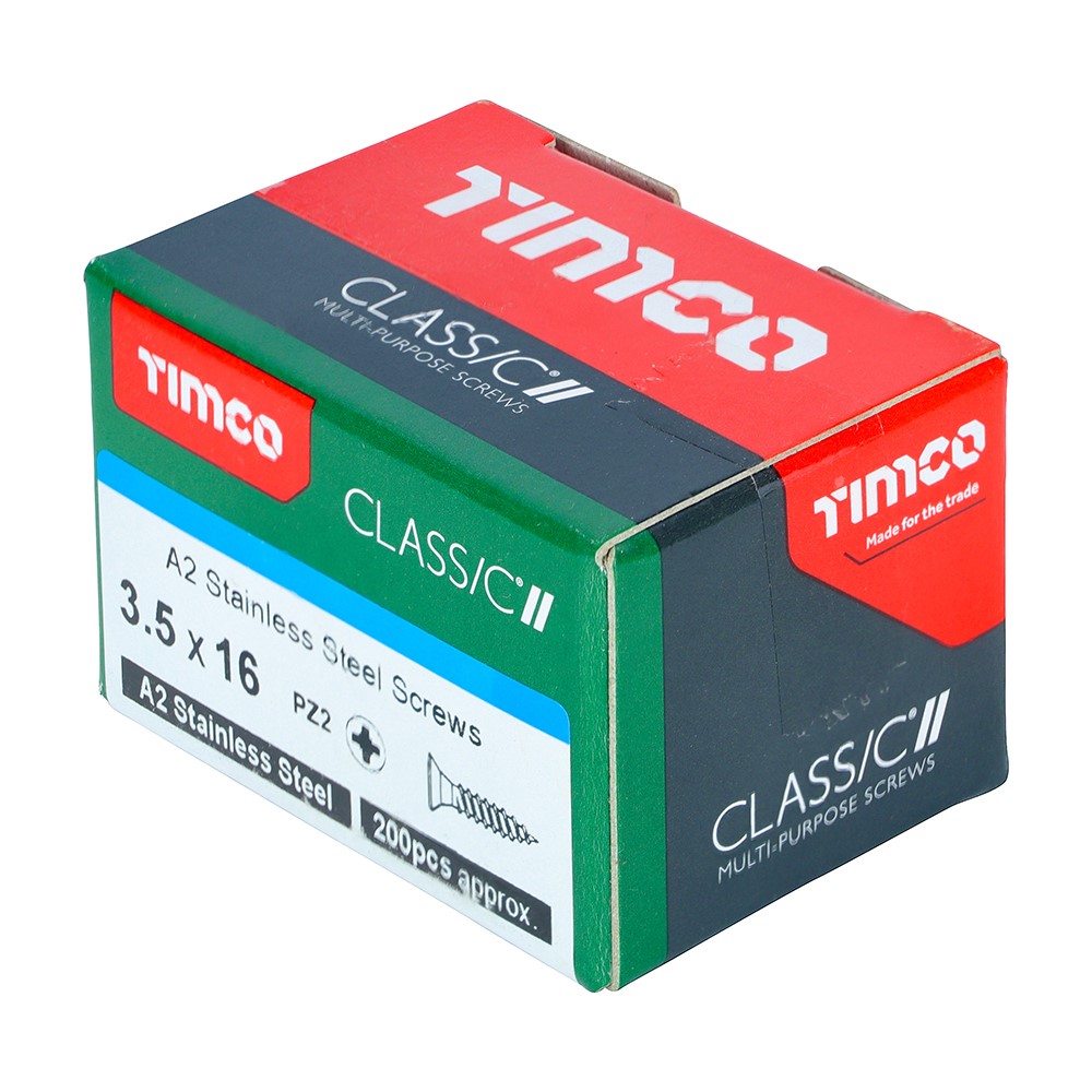 TIMCO Classic Multi-Purpose Screws - PZ -A2 Stainless Steel 3.5 x 16mm (200 Pack)