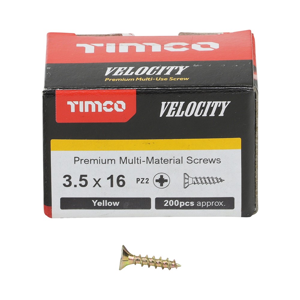 TIMCO Velocity Premium Multi-Use Screws - PZ - 3.5 x 16mm (200 Pack)