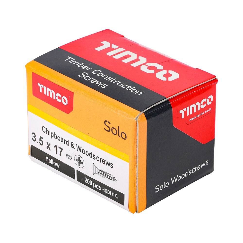 TIMCO Solo Woodscrews - PZ - 3.5 x 17mm (200 Pack)