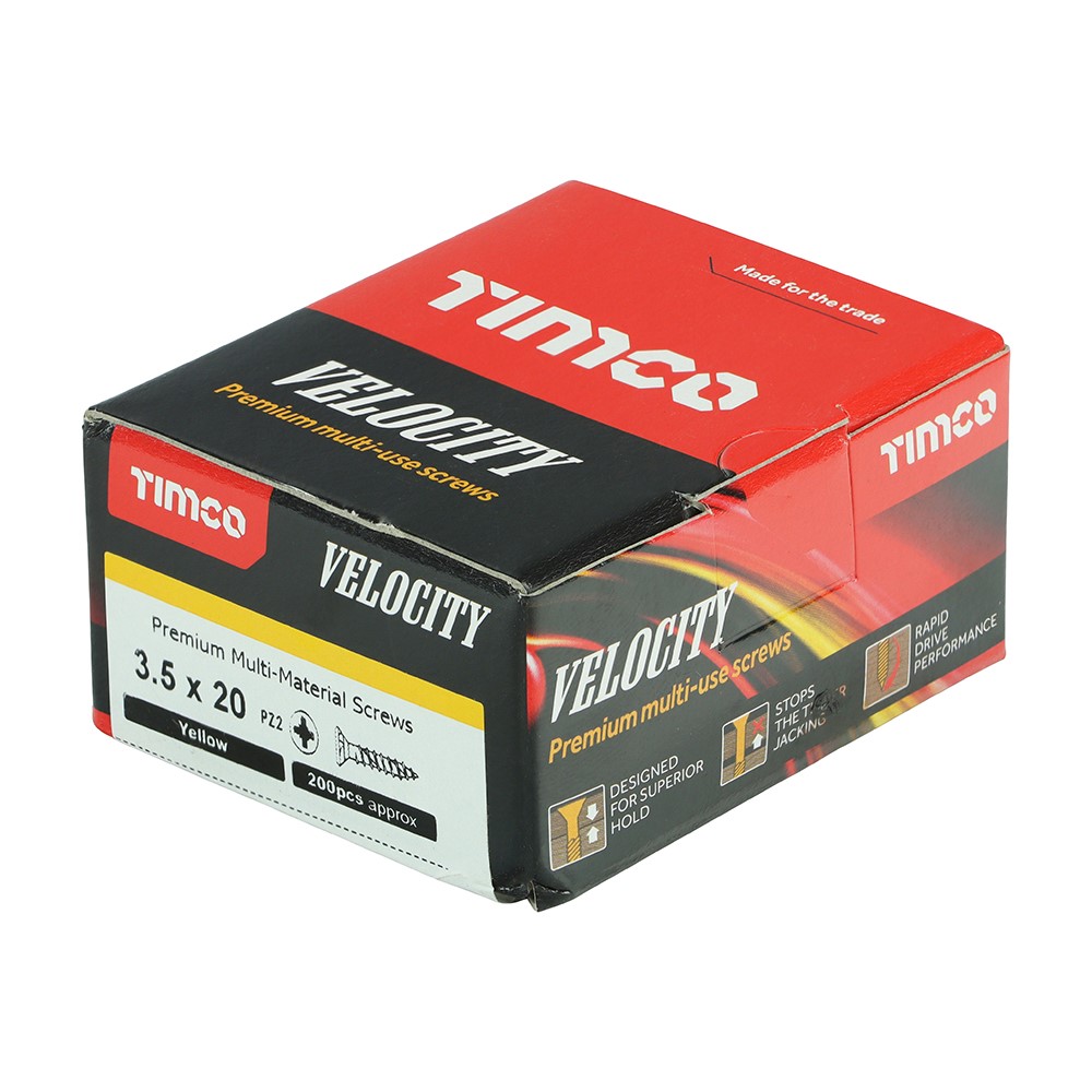 TIMCO Velocity Premium Multi-Use Screws - PZ - 3.5 x 20mm (200 Pack)