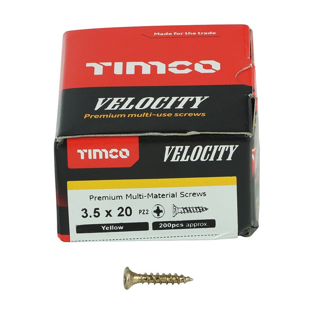 TIMCO Velocity Premium Multi-Use Screws - PZ - 3.5 x 20mm (200 Pack)