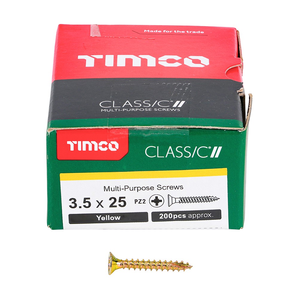 TIMCO Classic Multi-Purpose Screws - PZ - 3.5 x 25mm (200 Pack)