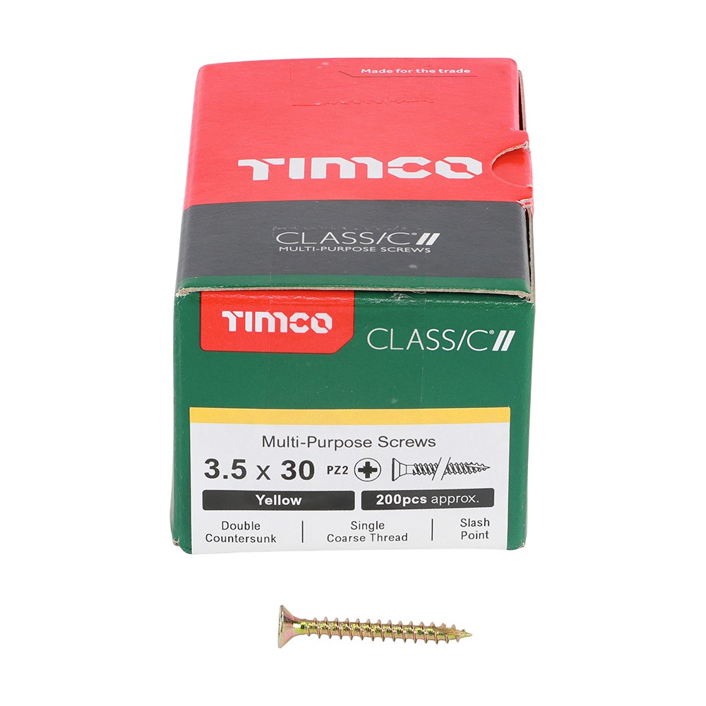 TIMCO Classic Multi-Purpose Screws - PZ - 3.5 x 30mm (200 Pack)