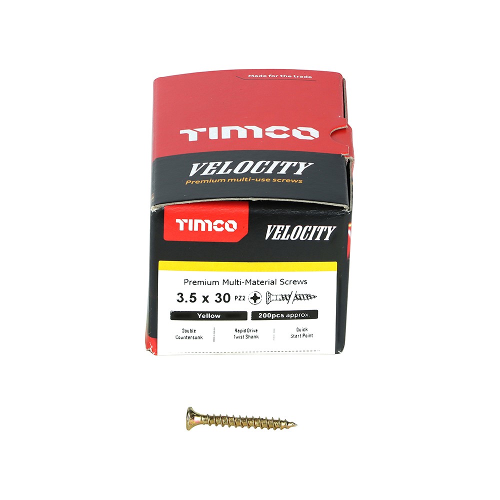 TIMCO Velocity Premium Multi-Use Screws - PZ - 3.5 x 30mm (200 Pack)