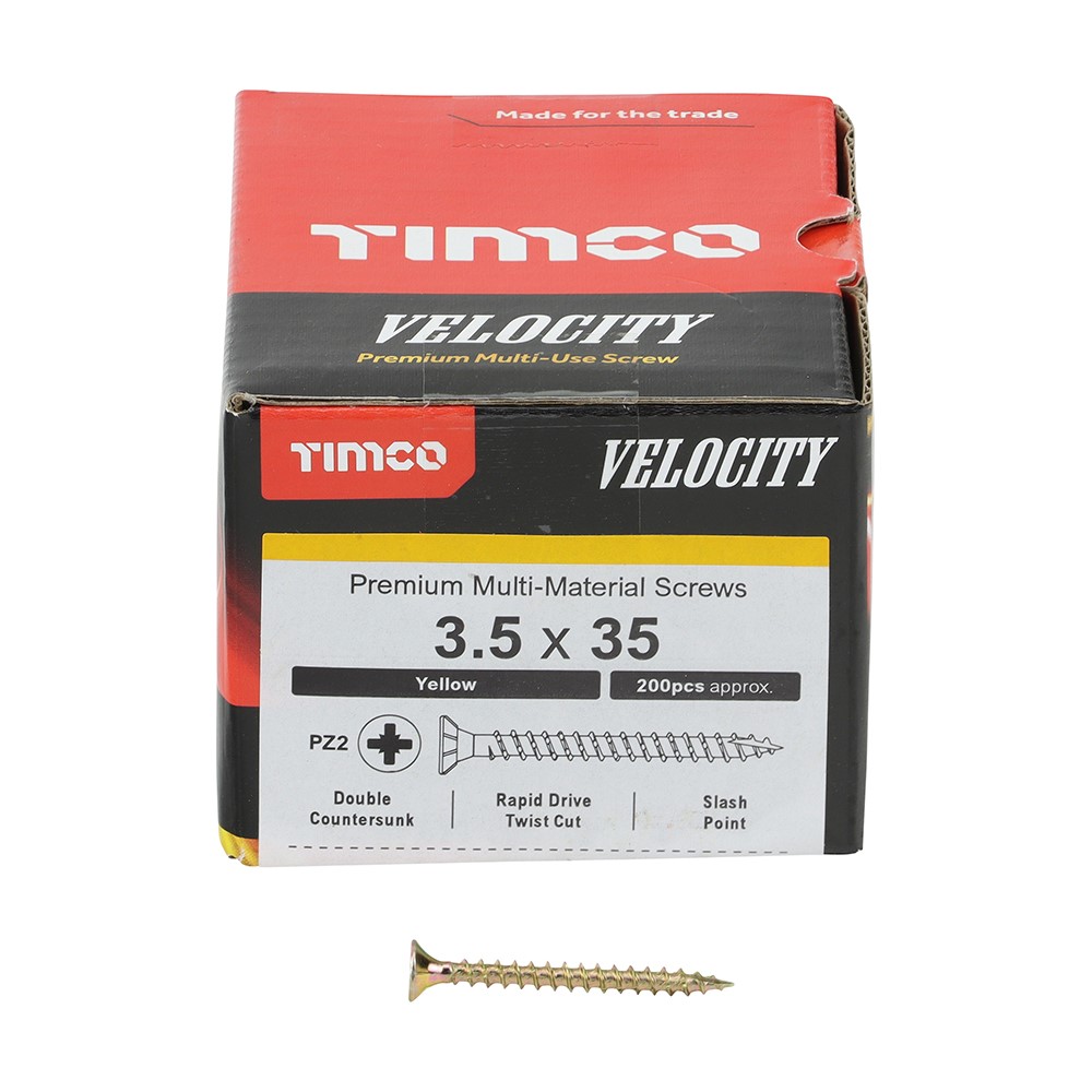 TIMCO Velocity Premium Multi-Use Screws - PZ - 3.5 x 35mm (200 Pack)