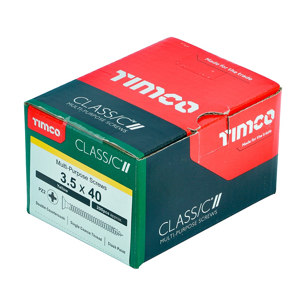 TIMCO Classic Multi-Purpose Screws - PZ - 3.5 x 40mm (200 Pack)