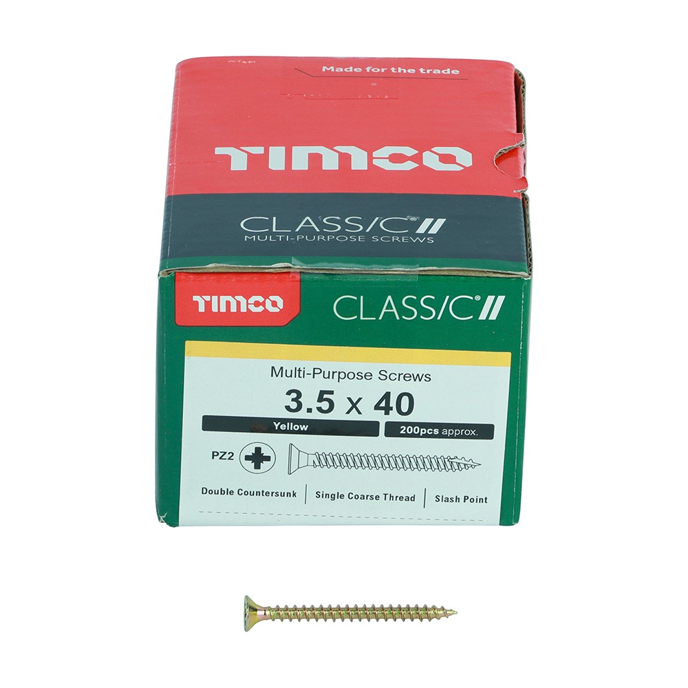 TIMCO Classic Multi-Purpose Screws - PZ - 3.5 x 40mm (200 Pack)