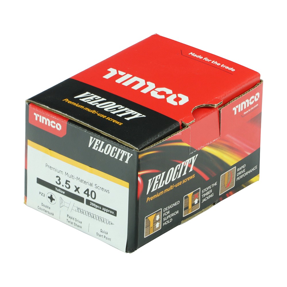 TIMCO Velocity Premium Multi-Use Screws - PZ - 3.5 x 40mm (200 Pack)