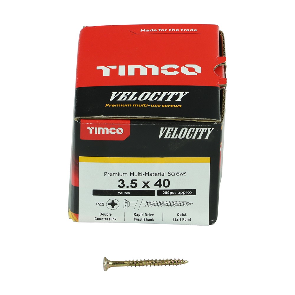 TIMCO Velocity Premium Multi-Use Screws - PZ - 3.5 x 40mm (200 Pack)